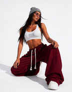 EVEPEACH Model Off-Duty Pants  Reason: