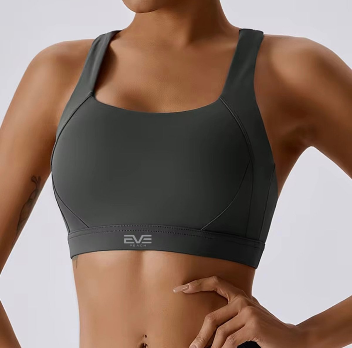 EVE CoreHold Sculpt Bra – High Support Square Neck - EVEPEACH