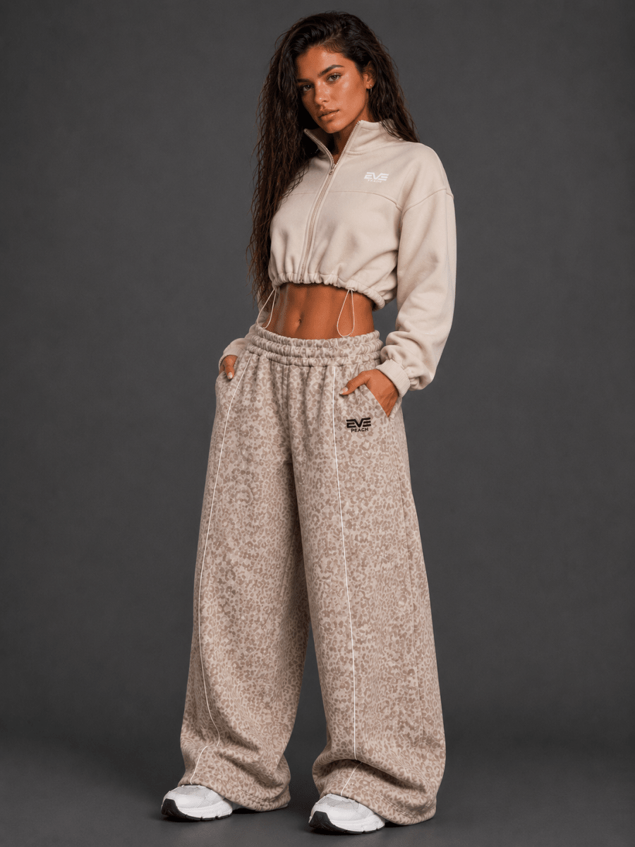 EVE FlowMotion Leopard Wide Leg Pants - EVEPEACH