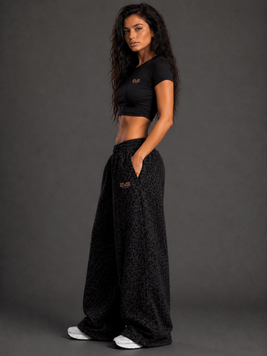 EVE FlowMotion Leopard Wide Leg Pants - EVEPEACH