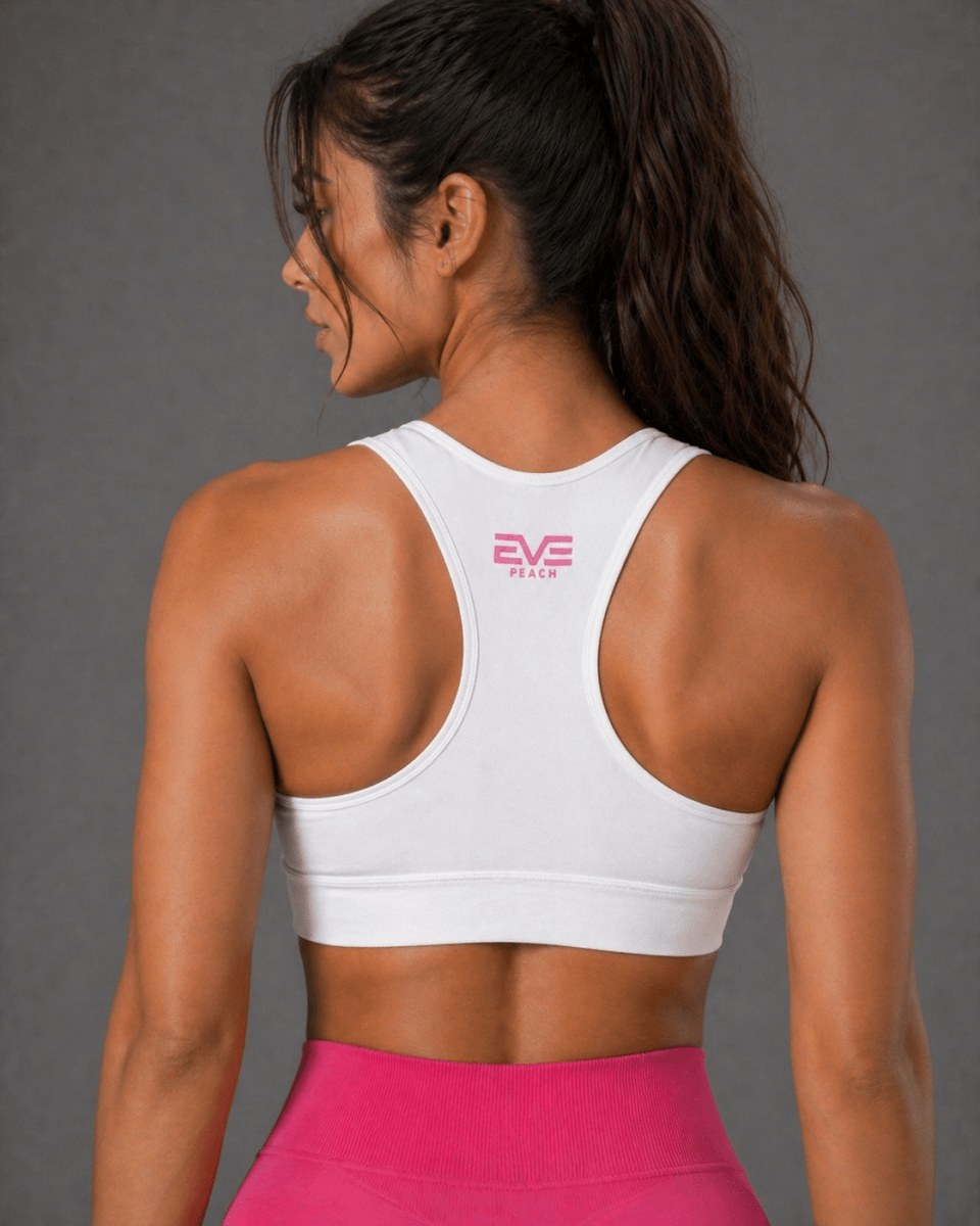 EVE FormLock Sports Bra pink logo - EVEPEACH