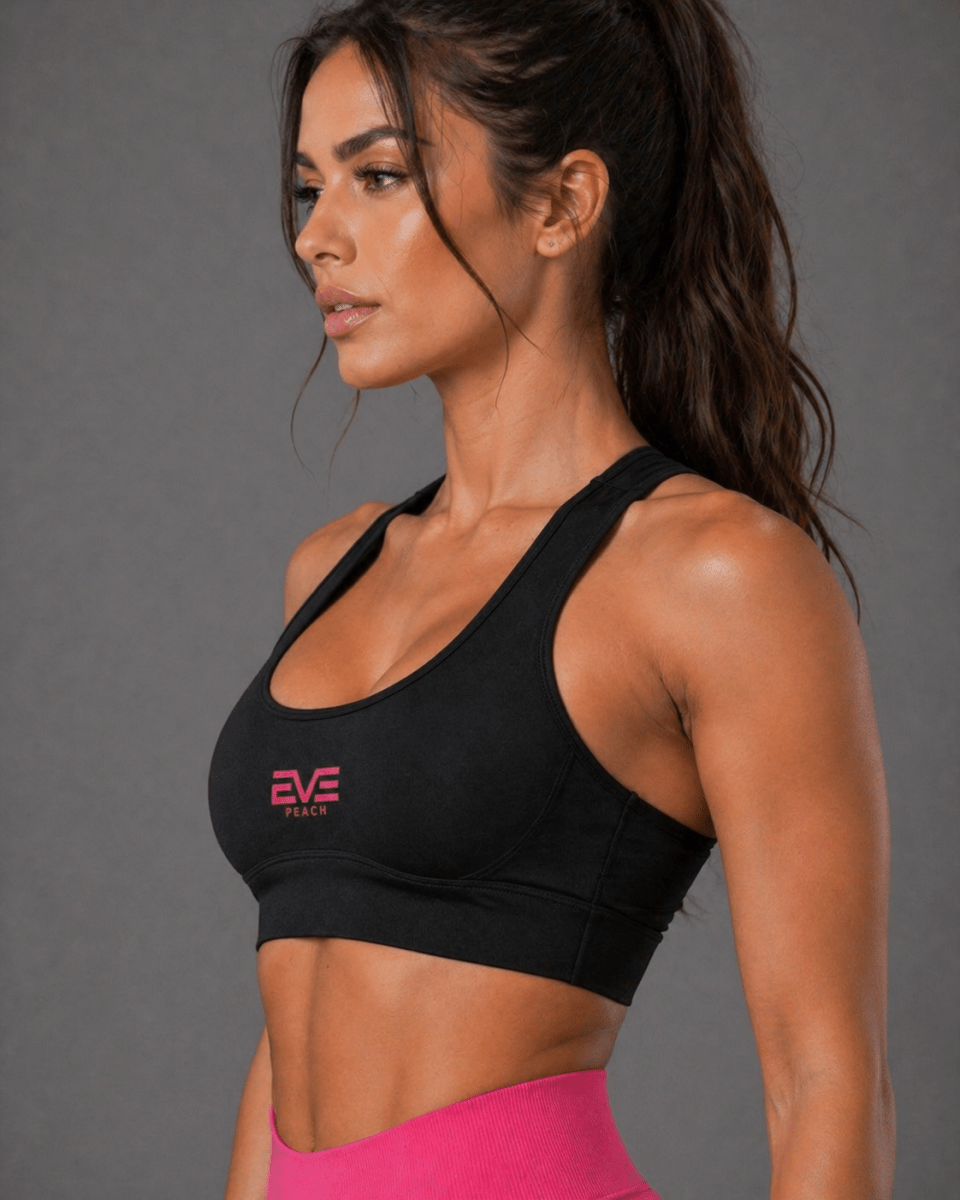 EVE FormLock Sports Bra pink logo - EVEPEACH