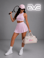 EVE PEACH Tennis Skirt Set – Sports Bra & High - Waist Pleated Skirt - EVEPEACH